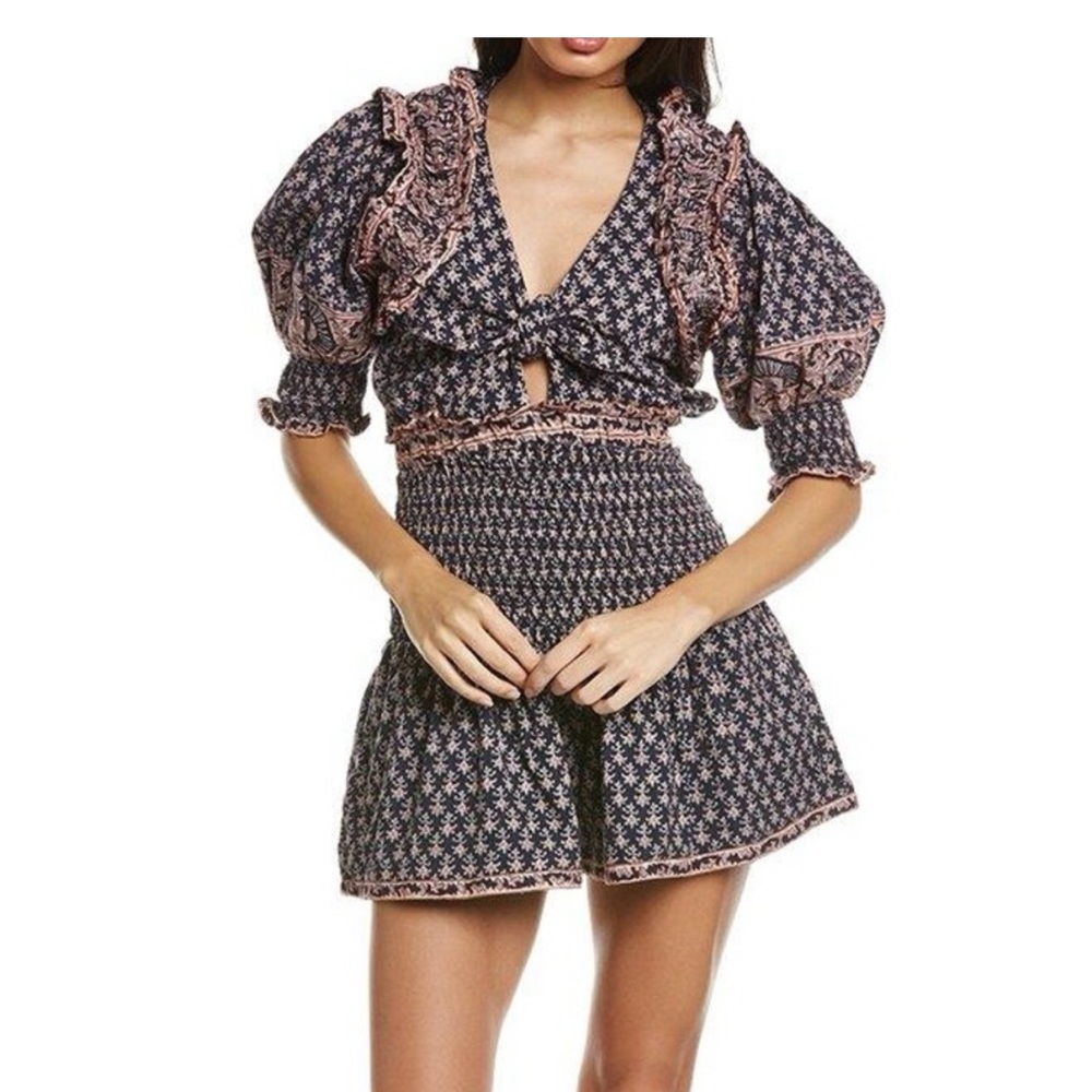 Sea New York Navy and Pink Smocked Romper